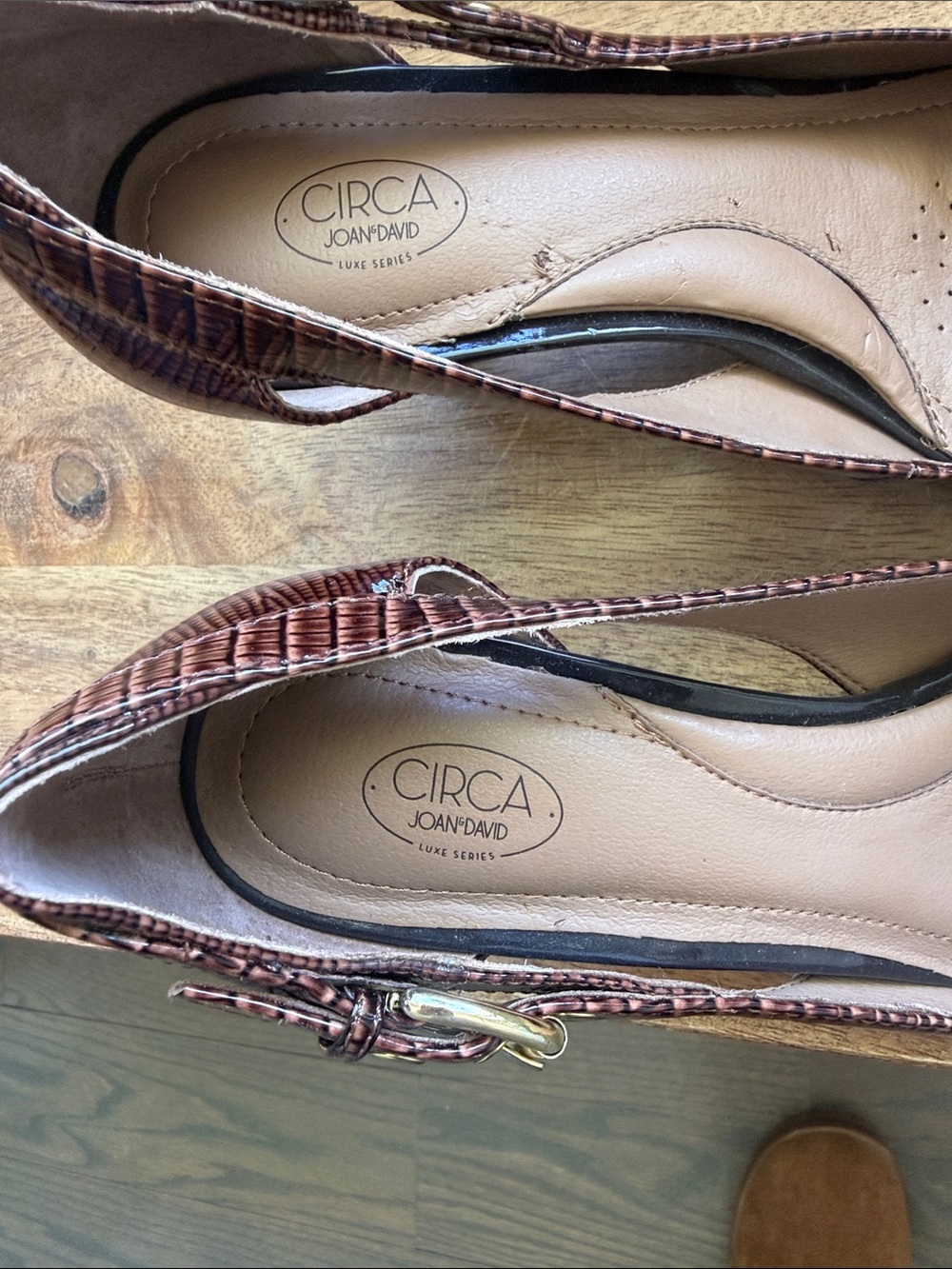 Joan & David Pointed Toe Brown Women's Heels - Picture 5 of 11